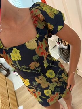 Floral Mini Dress in Navy NWT
